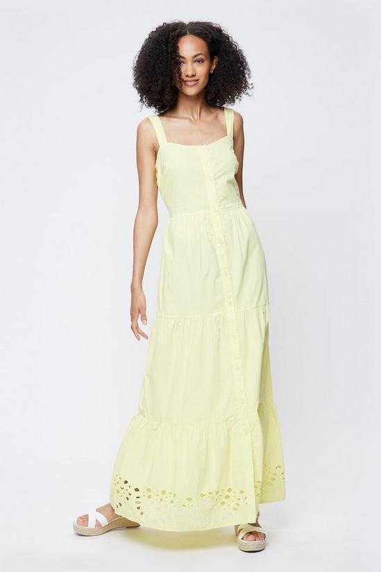 Dorothy Perkins Tall Lemon Button Cut Work Midaxi Dress 1