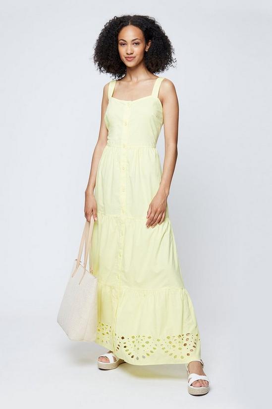 Dorothy Perkins Tall Lemon Button Cut Work Midaxi Dress 2