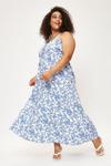 Dorothy Perkins Curve Blue And White Floral Maxi Dress thumbnail 1