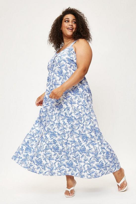 Dorothy Perkins Curve Blue And White Floral Maxi Dress 1