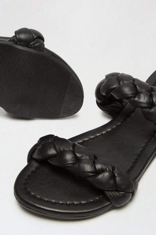 Dorothy Perkins Wide Fit Leather Black Jodie Plait Sandal 4