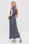 Dorothy Perkins Navy Stripe Roll Sleeve Maxi Dress thumbnail 3