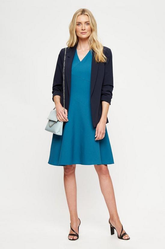 Dorothy Perkins Teal Fit And Flare Tailored Dress 2