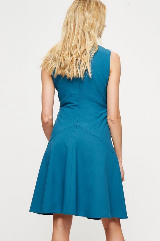 Dorothy Perkins Teal Fit And Flare Tailored Dress 3