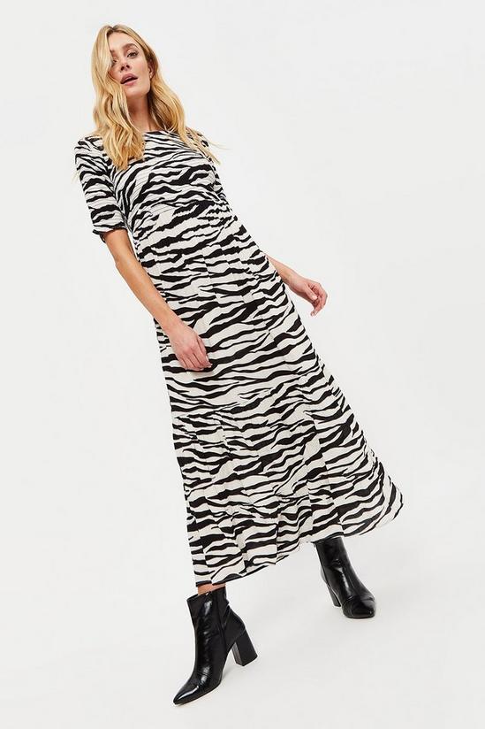 Dorothy Perkins Tall Zebra Shirred Top Midi Dress 2