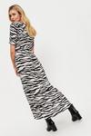 Dorothy Perkins Tall Zebra Shirred Top Midi Dress thumbnail 3