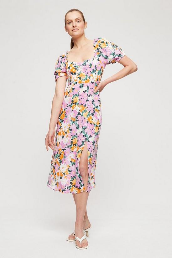 Dorothy Perkins Pink Bright Floral Midi Dress 1