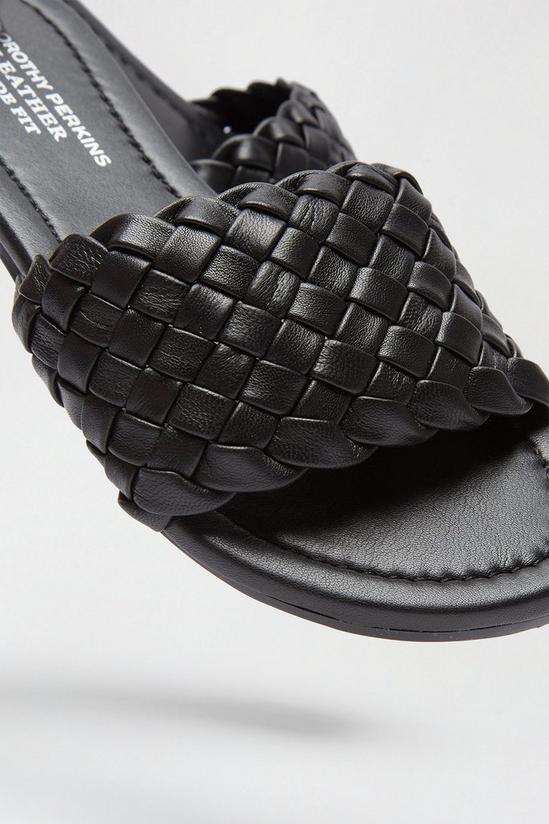 Dorothy Perkins Wide Fit Leather Black Jangle Weave Sandal 4