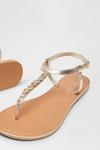 Dorothy Perkins Wide Fit Leather Gold Gem Toe Post thumbnail 4