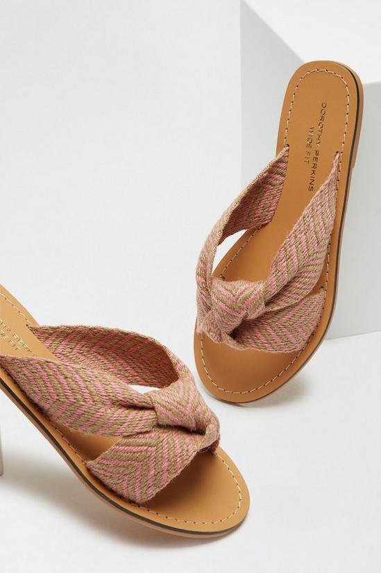 Dorothy Perkins Wide Fit Pink Finegan Woven Knot Sandal 3