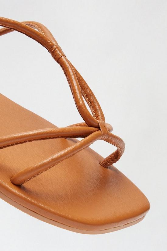 Dorothy Perkins Wide Leather Orange Justine Tubular Sandal 4