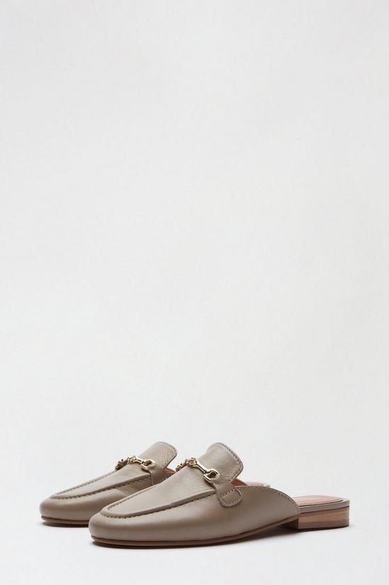Dorothy Perkins Leather Taupe Liesel Backless Loafer 2