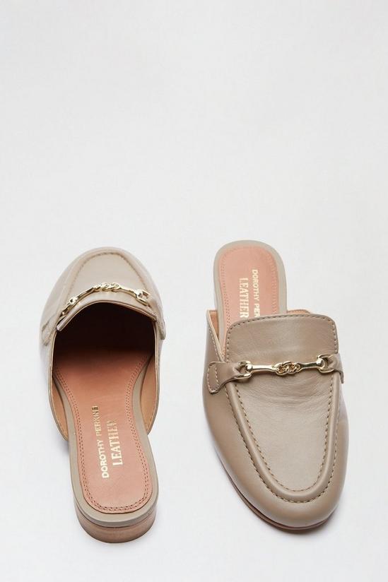 Dorothy Perkins Leather Taupe Liesel Backless Loafer 4