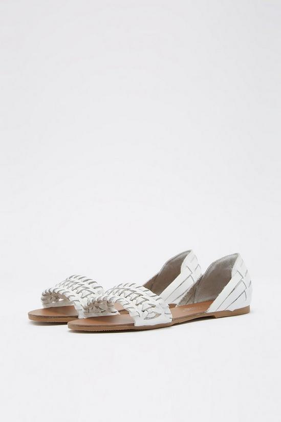 Dorothy Perkins Leather White Jingly Weave Sandals 3