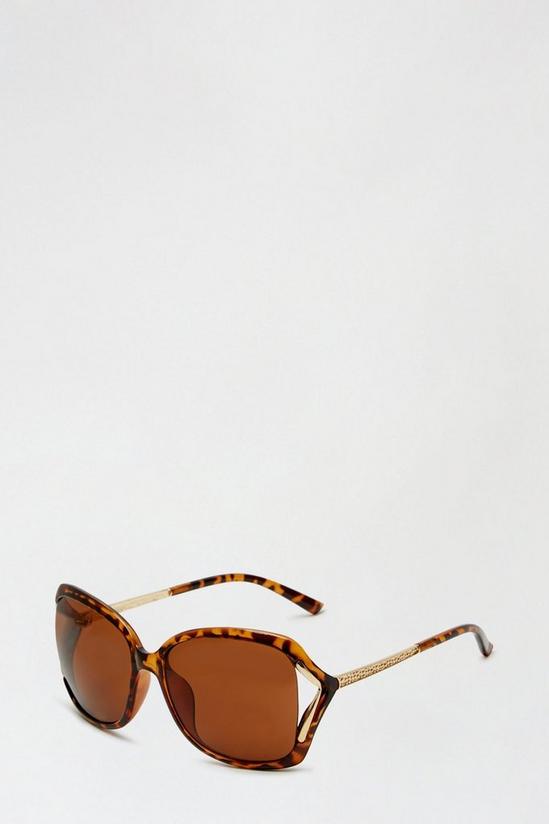 Dorothy Perkins Brown Oversized Cutout Detail Sunglasses 2