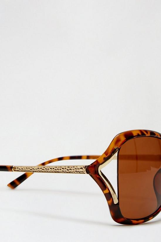 Dorothy Perkins Brown Oversized Cutout Detail Sunglasses 3