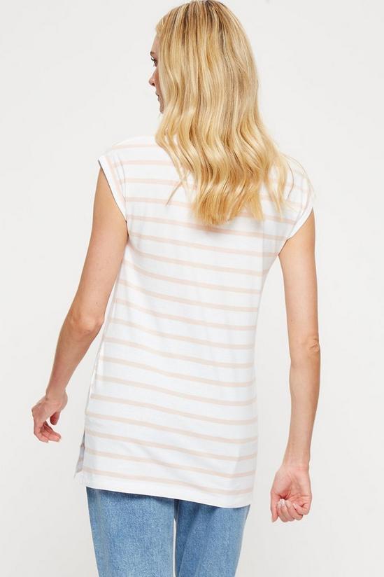 Dorothy Perkins Blush Stripe Longline T-shirt 3