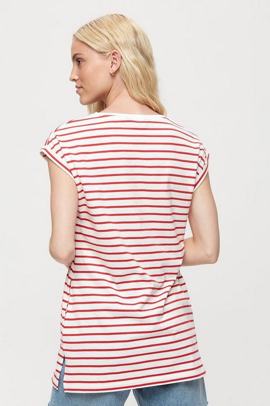 Dorothy Perkins Red Stripe Longline T-shirt 3
