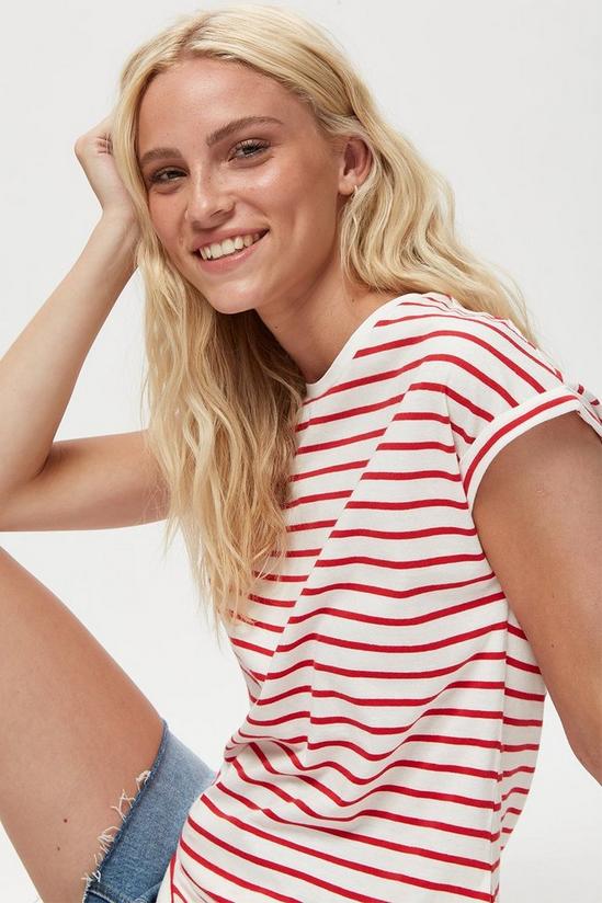 Dorothy Perkins Red Stripe Longline T-shirt 4
