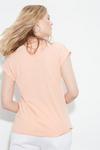 Dorothy Perkins 3 Pack Roll Sleeve T-Shirt White/Peach/Mono Print thumbnail 4