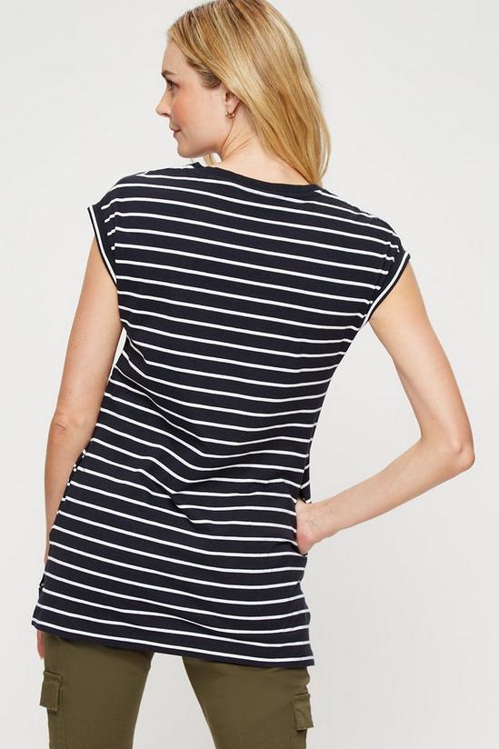Dorothy Perkins Navy Stripe Longline T-shirt 3