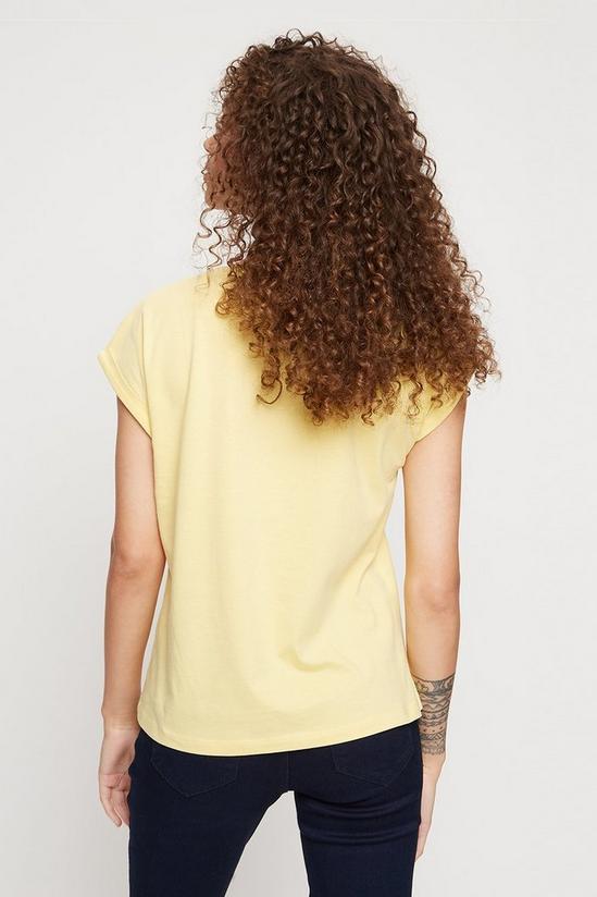 Dorothy Perkins Petite Yellow Roll Sleeve T-shirt 3