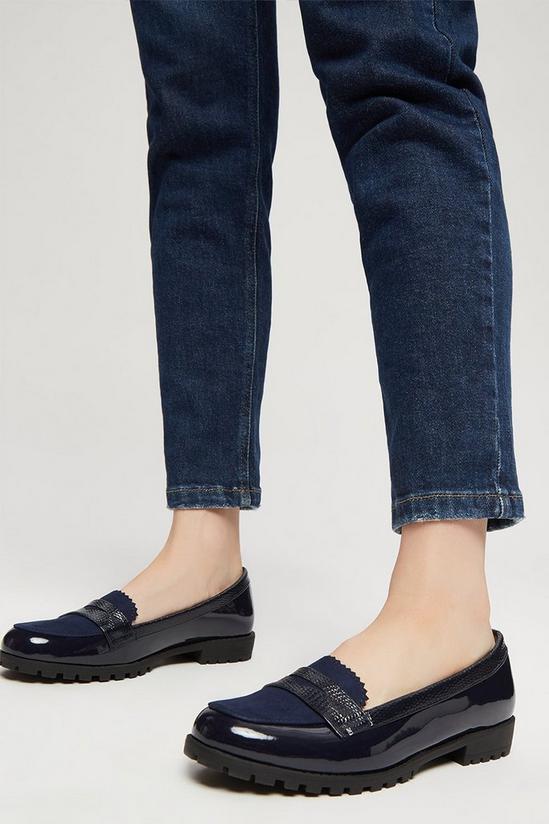 Dorothy Perkins Navy Livia Cleated Sole Loafer 1