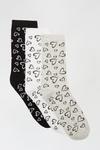 Dorothy Perkins Grey Heart Print 3 Pack Ankle Socks thumbnail 1