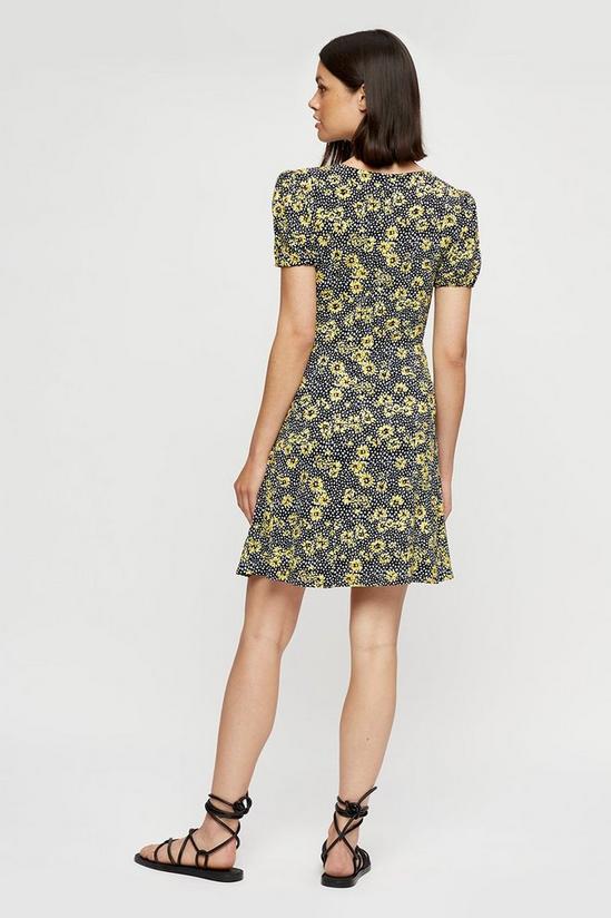 Dorothy Perkins Black Lemon Floral Empire Fit And Flare Dress 3