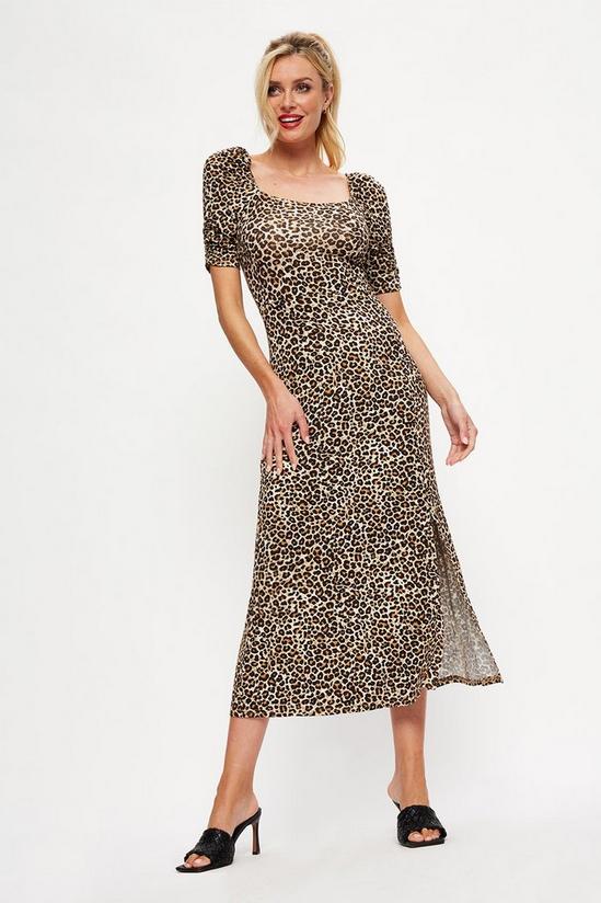 Dorothy Perkins Leopard Square Neck Split Midi Dress 2