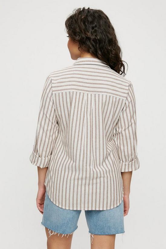 Dorothy Perkins Red And Ivory Stripe Open Collar Shirt 3
