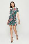 Dorothy Perkins Tropical Ruched Short Sleeve Mini Dress thumbnail 2