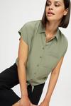 Dorothy Perkins Khaki Tie Front Shirt thumbnail 4