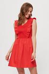 Dorothy Perkins Red Shirred Mini Dress thumbnail 1