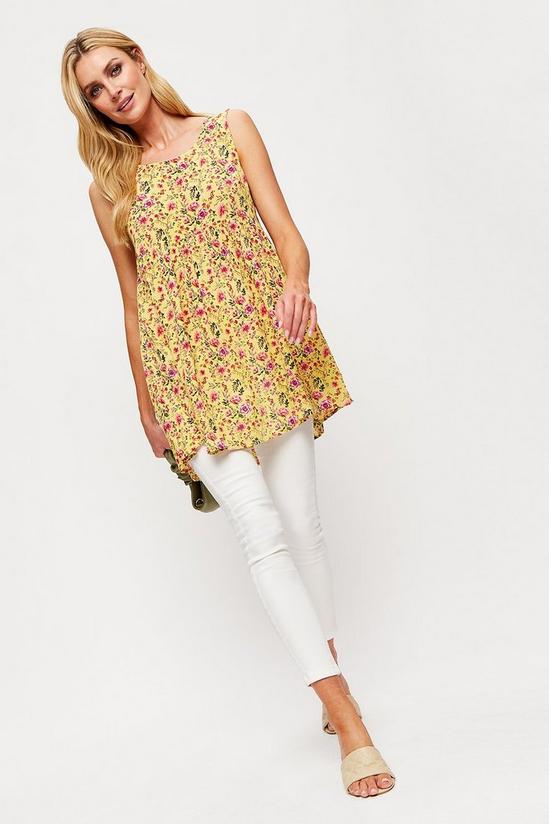 Dorothy Perkins Yellow Ditsy Floral Crinkle Tunic 1