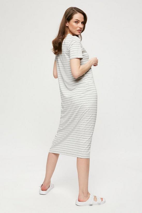 Dorothy Perkins Grey Stripe T-shirt Midi Dress 3