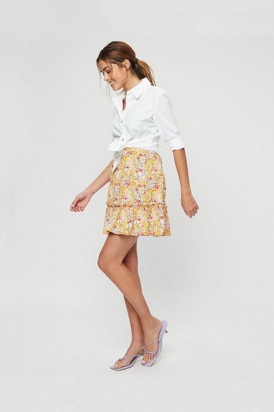 Dorothy Perkins Ditsy Tiered Hem Textured Mini Skirt 1