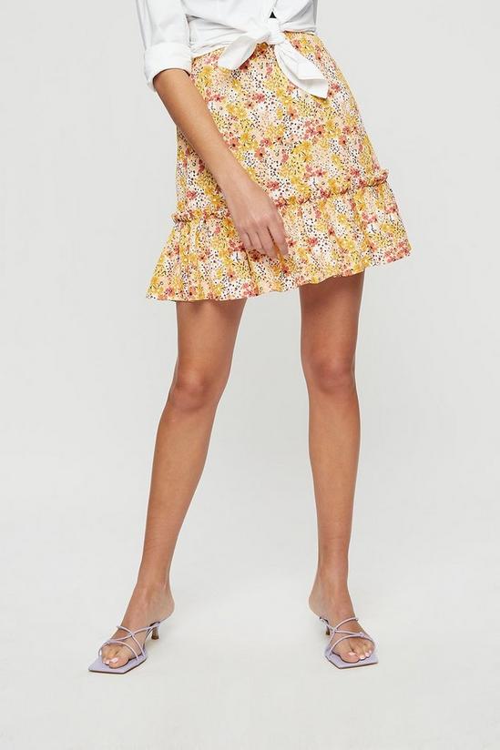Dorothy Perkins Ditsy Tiered Hem Textured Mini Skirt 2