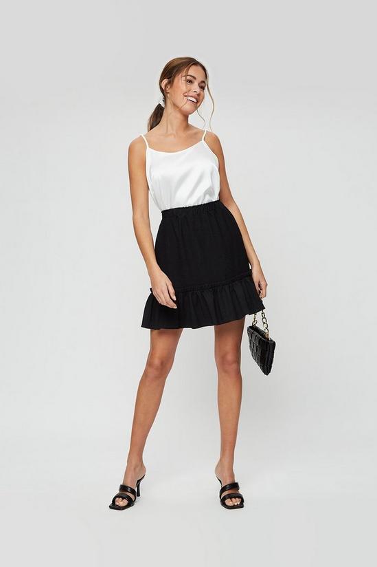 Dorothy Perkins Black Tiered Hem Textured Mini Skirt 1