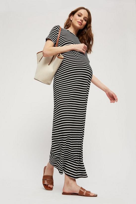 Dorothy Perkins Maternity Mono Stripe T-shirt Maxi Dress 1