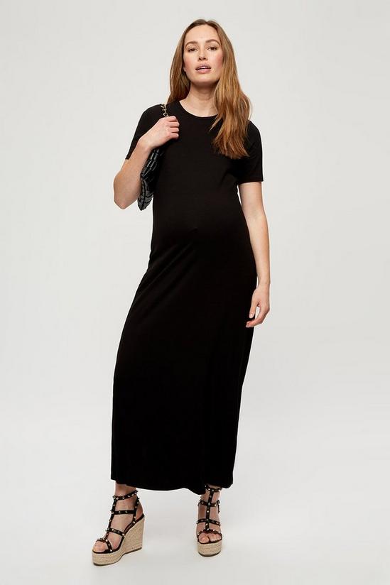 Dorothy Perkins Maternity Black T-shirt Maxi Dress 2