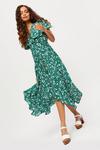 Dorothy Perkins Petite Green Ditsy Wrap Midi Dress thumbnail 2