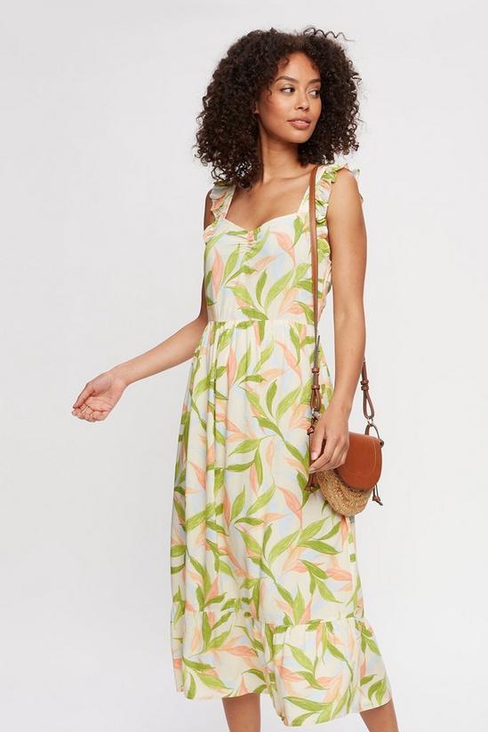Dorothy Perkins Tropical Ruched Front Midi Dress 1