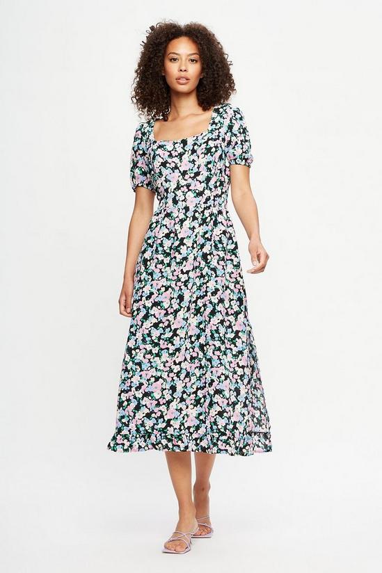Dorothy Perkins Floral Shirred Waist Midi Dress 1