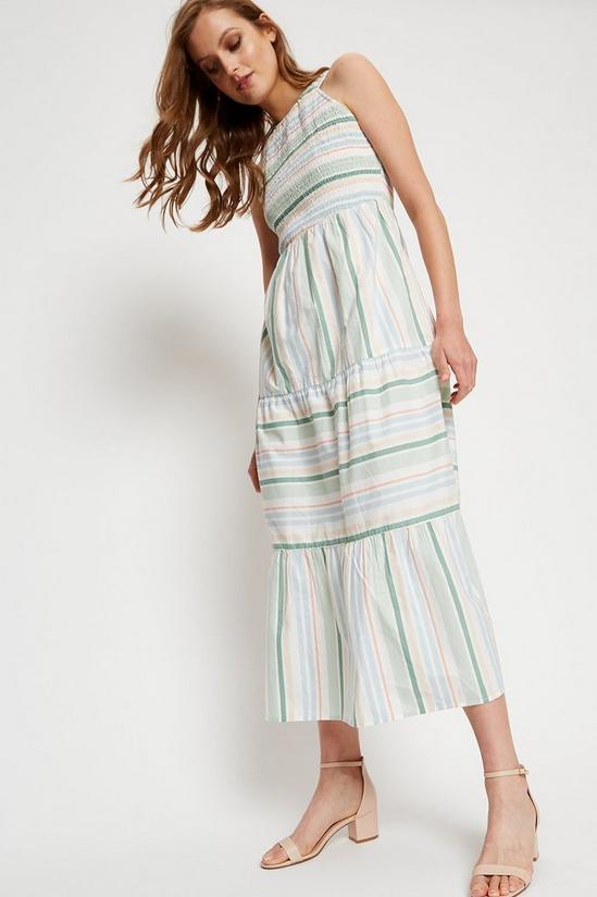 Dorothy Perkins Pastel Stripe Halter Shirred Midaxi Dress 1