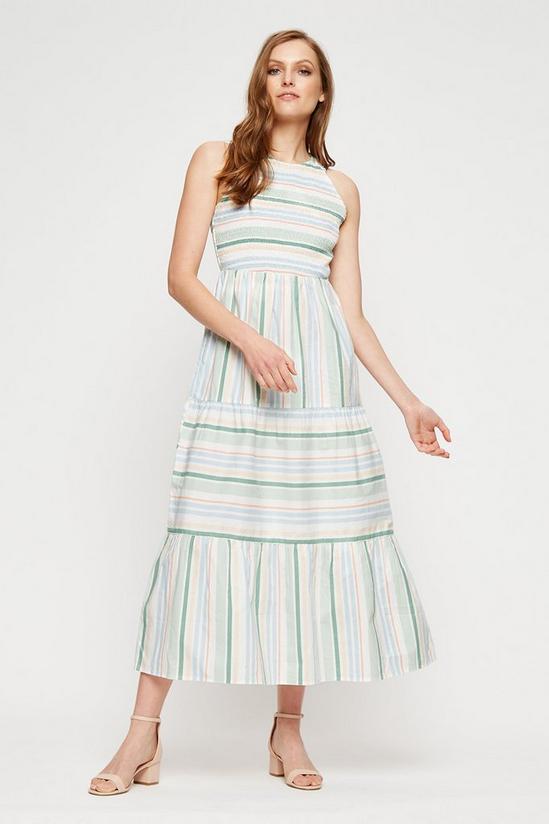 Dorothy Perkins Pastel Stripe Halter Shirred Midaxi Dress 2