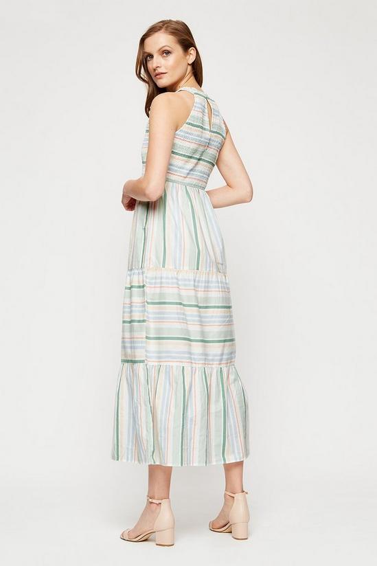 Dorothy Perkins Pastel Stripe Halter Shirred Midaxi Dress 3