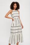 Dorothy Perkins Mono Stripe Halter Shirred Midaxi Dress thumbnail 2