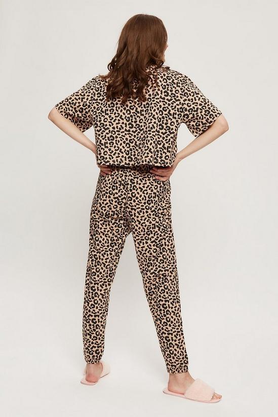 Dorothy Perkins Animal Print Oversize T-Shirt and Cuffed Trousers Pyjama Set 3