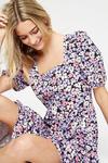 Dorothy Perkins Purple Large Floral Ss Tiered Midi thumbnail 4